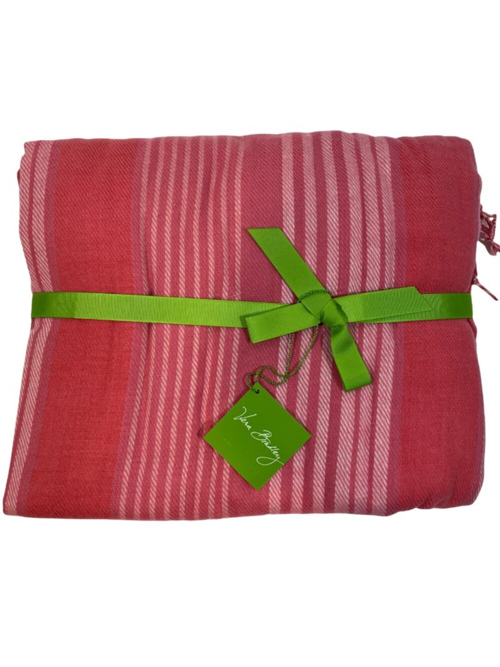 NWT Vera Bradley Soft Woven Throw Blanket in Pink Tonal Stripe 66 X 56 Soft